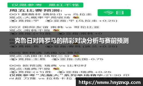 克鲁日对阵罗马的精彩对决分析与赛前预测